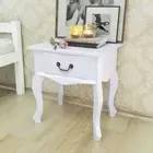 Stylish Bedside Cabinet Side Table Bedroom Lamp Nightstand Drawer Storage White