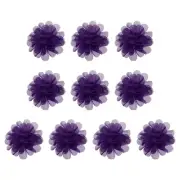 10Pcs 2.8" Chiffon Flowers Fabric Flower Sewing Fabric Appliques Purple