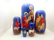 Nativity Scene Nesting Dolls Set Handcrafted Stacking Christmas Holiday Gift