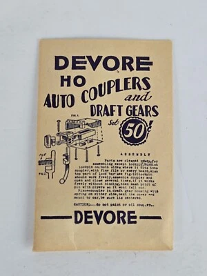 DeVore HO Auto Couplers and Draft Gears Set NOS 1/87