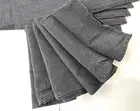 Pier One Placemats Napkins Black Stripe Set 6 Dinner Reusable Goth Halloween NEW