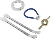 Outanaya 5 Pcs Bicycle Spokes Wrench Tool Kit Cycling Repair Tools for Wheel Tension Includes Spokes Wrench Tire Lever Valve Stem Core Adjuster for Bikes