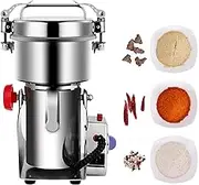 800G Electric Grain Mill Grinder Herb Grinder Stainless Steel Flour Mill Machine Swing Type Spice Grinder High Speed Fine Pulverizer for Coffee Bean Seed Nut Spice Pepper Grain Wheat