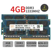 Hynix 8GB 2x 4GB DDR3 1333MHz PC3-10600 CL9 204Pin SODIMM Laptop Memory SDRAM BT