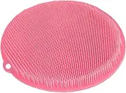 LeoLeoyy Foot Scrubber Mat | Round Foot Scrubber Shower Mat with Suction Cups - Wash Foot Brush, Shower Accessories Wall Mounted Back Scrubber for Bathroom (Pink)