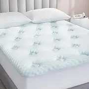 Hansleep King Mattress Topper Viscose Derived from Bamboo, Memory Foam Pillow Top Mattress Topper King with Deep Pocket, Breathable Mattress Pad for Back Pain Relief, 78" x 80", White