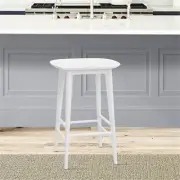 Pemberly Row Contemporary White Solid Acacia Wood Counter Stool