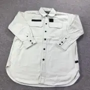 G-Star RAW Oversized Overshirt Womens Small Ecru Fly Flannel Button Up New Tags