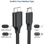 20cm Micro B to USB C Hard Drive Cable Cord Seagate Game Pass Portable External