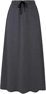 [IDEALSANXUN] Women's Autumn Winter Fleece Lined Drawstring Elastic Waist A-Line Soft Skirt