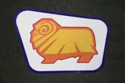 Golden Fleece 'Techno' Ram vinyl sticker for petrol bowser / pump SMALL