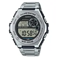 在飛比找PChome24h購物優惠-【CASIO】未來工業風格不鏽鋼電子錶-黑面 (MWD-10