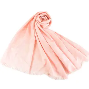 【COACH】 大C LOGO蠶絲羊毛薄圍巾-粉色