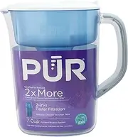 PUR Water Pitcher Filtration System, 7 Cup, Clear/Blue