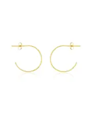 Sterling Forever 14K Over Silver Mini Hammered Hoops