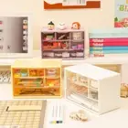 Dustproof Organizing Box Multi-layer Pen Holder 6 Grid Storage Drawer Jewelry