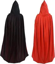 Double Face Red Black Hooded Cloak Goth Vampire Priate Cape