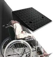 Rubber Threshold Ramp for Wheelchair, 3 4 5 6 Inches Rise Driveway Curb Ramp Non-Slip Surface Shed Ramp for Garage Home Steps Entryway Door, Portable Kerb Ramp Easy to Move(50x50x8cm)