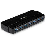 StarTech.com 7 Port SuperSpeed USB 3.0 Hub - 5Gbps - Desktop USB Hub with Power Adapter - Black - 7 Total USB Port(s) - 7 USB 3.