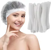 100 Pcs Disposable Hair Net, Elastic Non-Woven Disposable Bouffant Caps Head ...