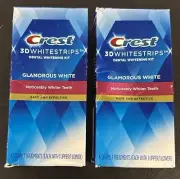 2 PKS Crest 3d Whitestrips Glamorous White Whitening Kit 6ct 3 treatments (K8)