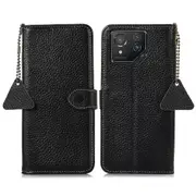 For Asus ROG Phone 8 5G Litchi Texture Phone Case RFID Blocking Wallet Phone Cover