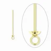 Head pin, 14Kt gold-filled, 1 inch with cup and ring, 24 gauge x 2
