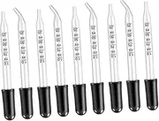 OKUMEYR 40 Pcs Glass Pipette Dropper Straight Bent Tip Accurate Capacity for Essential Oils Lab Use and Eye Drops Glass with Tip