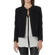 NWT VINCE Black Ribbed Snap Button Blazer Jacket SZ 0