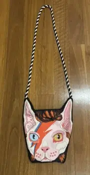 Novelty David Bowie Cat Crossbody Bag Ziggy Stardust