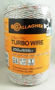 Gallagher Electric Fence Turbo Wire 656' ~ Electric Fence Wire 200m