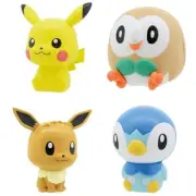 Figure Set Pikachu Eevee Rowlet Piplup Anime Figures for Kids Toys Gift