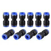 10pcs Push to Connect Fittings Tube 12mm or 15/32" Straight OD Push Lock Blue