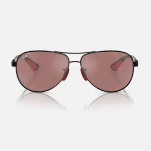 【RayBan 雷朋】法拉利聯名款 碳纖維偏光太陽眼鏡(RB8331M-F002H2、F0095J 61mm 偏光鏡片)