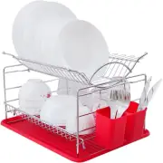 2 Tier Dish Rack Dish Drying Rack Plates Dishware Storage Rack Kitchen