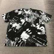 Sergio Tacchini Shirt Mens 2XL XXL Black White ST X NAST Novara All Over Print