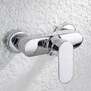 Single Lever Shower Faucet Wall Mounted, Chrome Shower Mixer Tap with Anti-Scale Design