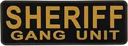 uuKen Sheriff Gang Unit Patch 8.5"x 3" PVC Patch Yellow for Tactical Vest Uniform Clothing Combat Plate Carrier (Black and Yellow)