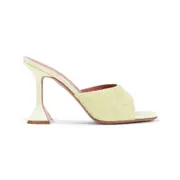 [Amina Muaddi] Amina Muaddi-Yellow Lupita Crystal Dust 95 Satin Sandals-Donna 37 IT