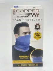 Copper Fit Guardwell Face Protector Mask Multilayer Blue Washable Reusable Mask.