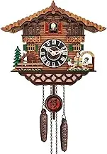 Beautifully Handcrafted Wooden Cuckoo Clock with Swing Pendulum - Vintage Antique Forest Wall Clock - Unique Quatz Mechanism - Perfect for Hanging in Any Room