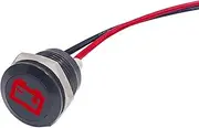 Taiss LED Indicator Pilot Dash Light (Battery/Alternator Warning) Red, 1/2"(12mm)12V LED Metal Signal Indicator Light.