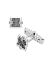 Bloomingdales Black & White Diamond Cufflinks in 14K White Gold