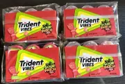 4 Pack Trident Vibes SOUR PATCH KIDS Redberry Sugar Free Gum 24-40 Piece Bottles