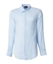 Emporio Armani Guru Collar Chambray Shirt S,XL,L,XXL,M,XXXL Blue