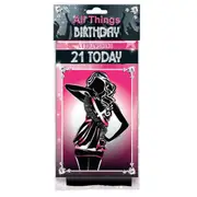 21 Today Diamante Flash Sash Black Party Celebration Girls Birthday Costume