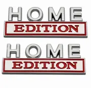 New HOME EDITION Car 3D Sticker Emblem Badge Trunk Back（2PC red chrome）