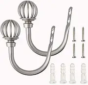 Curtain Holdbacks Wrought Iron U-Shaped Curtain Tie Wall Hook Shower Curtain Hook Window Decoration Accessories - Silver