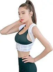 Invisible anti hunchback correction strap, hunchback high and low shoulder posture correction strap, posture correction (White, L)