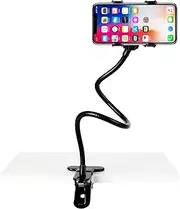 360-degree Rotating Universal Flexible Long Arm Mobile Phone Holder Mount Lazy Holder Kit Hands Free Mobile Phone Gooseneck Mount for Bed Desktop for iPhone/Samsung/HTC Etc (Black)